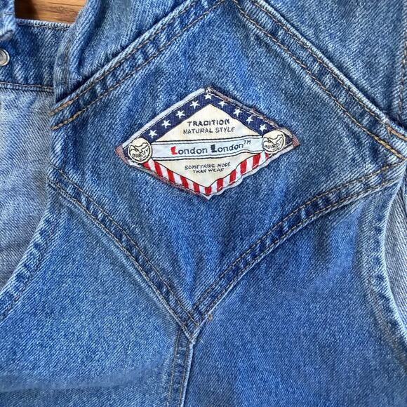 LONDON LONDON VINTAGE DENIM OVERALLS Boho Ranch Cottage - Picture 3 of 6